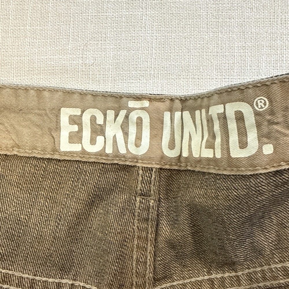 Ecko Unltd Jeans Mens 38x33 Blue Baggy Wide Leg Hip Hop‎ Y2K Denim 2000 - Picture 9 of 14